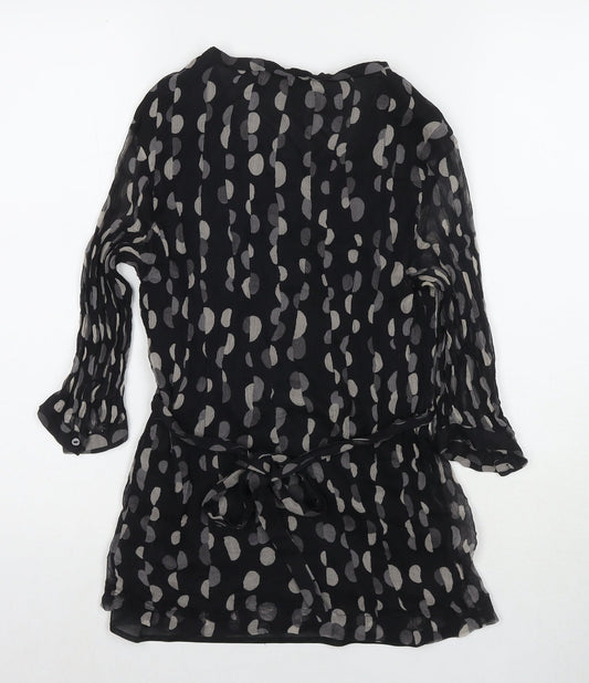 Womens UK Size S Zara Black Basic Blouse