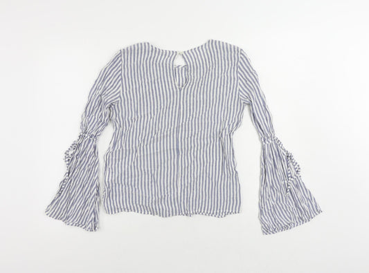 Womens UK Size S Pull&Bear Blue Basic Blouse