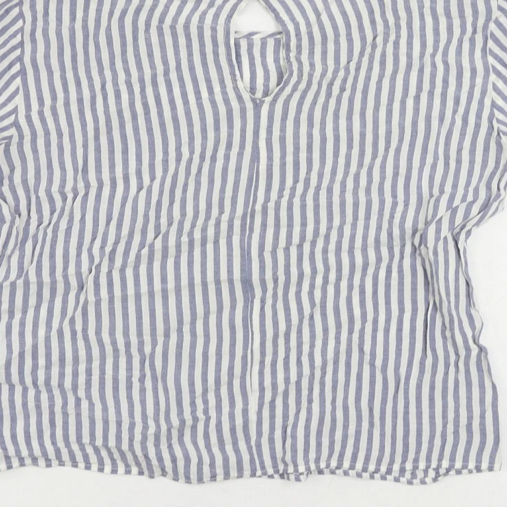 Womens UK Size S Pull&Bear Blue Basic Blouse