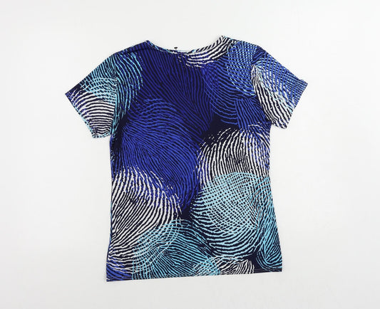 Womens UK Size 12 Classic Blue Basic T-Shirt