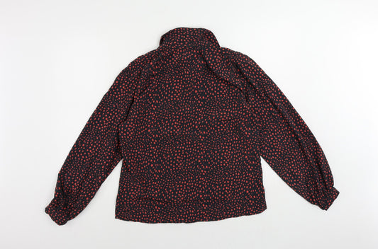 Womens UK Size 10 Topshop Black Basic Button-Up