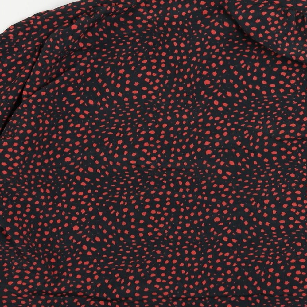 Womens UK Size 10 Topshop Black Basic Button-Up