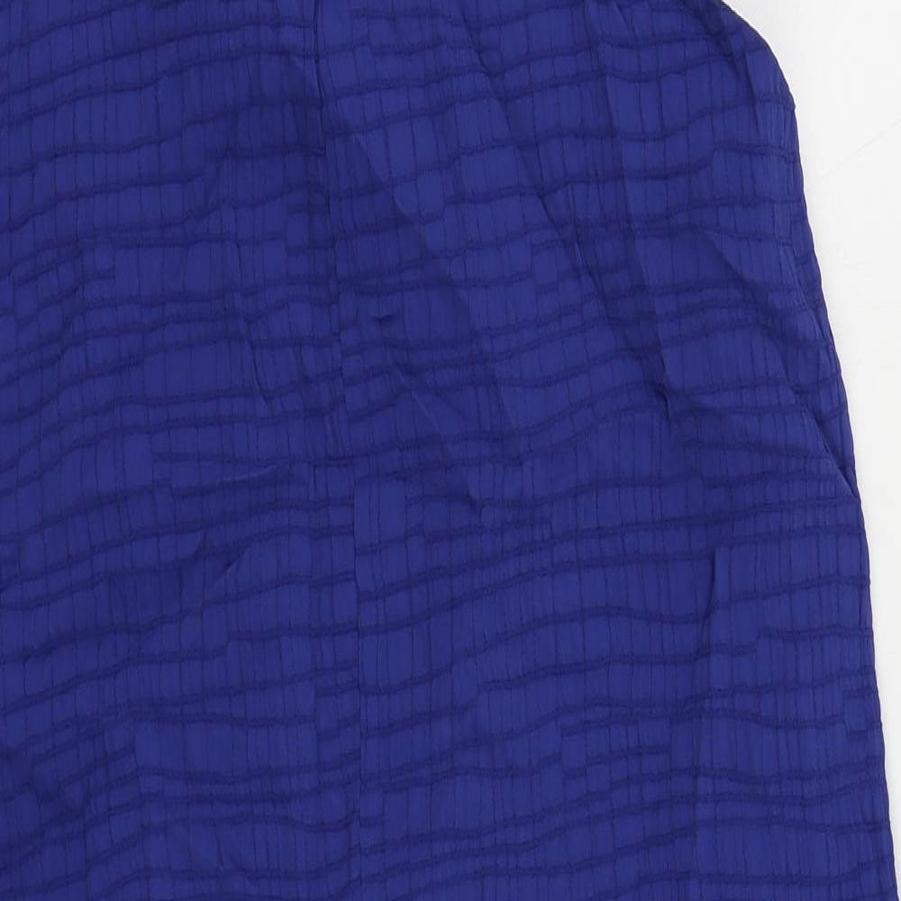 CC Womens Blue Polyester Shift Size 16 Round Neck Zip - Lined