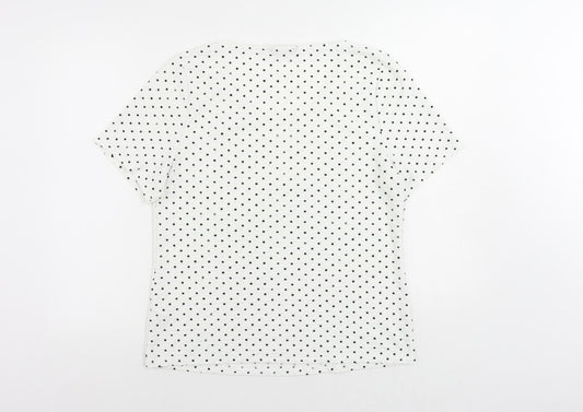 Womens UK Size 14 Profile White Basic T-Shirt