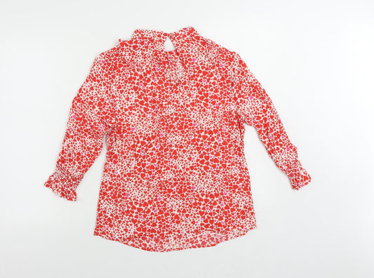 Womens UK Size 10 Oasis Red Basic Blouse