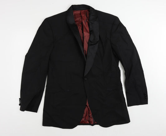 Mens UK Size 40 1860 Menswear Regular Black Suit Tuxedo