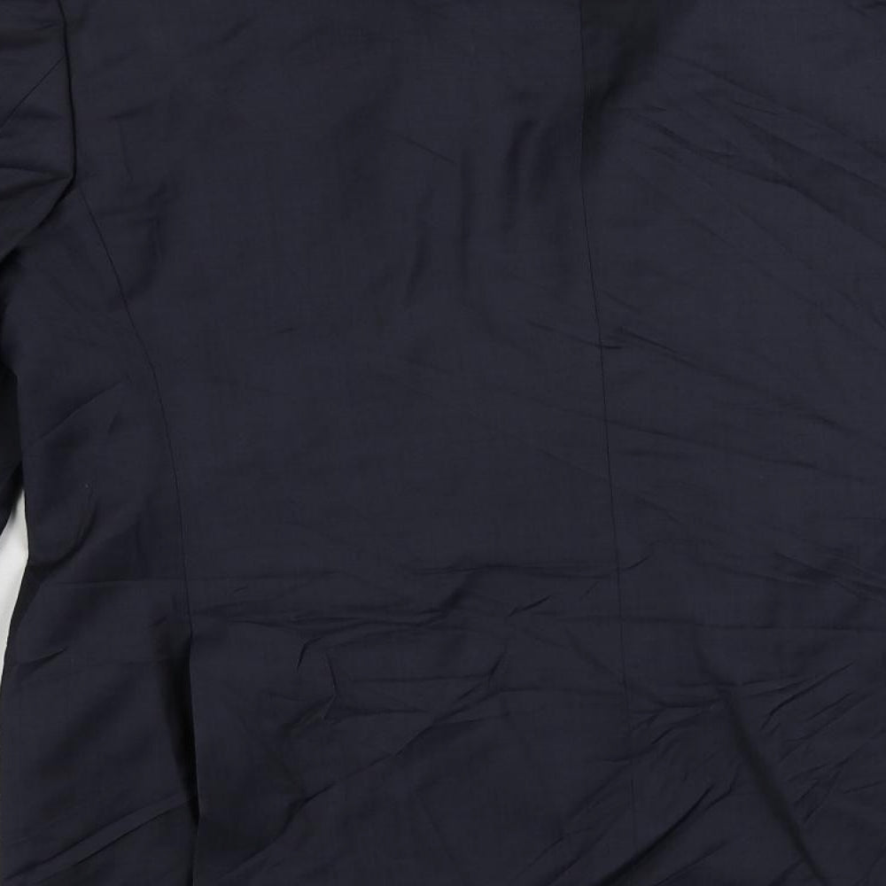 Brand and care label for Autograph men’s blue polyamide jacket suit jacket, size 44, regular