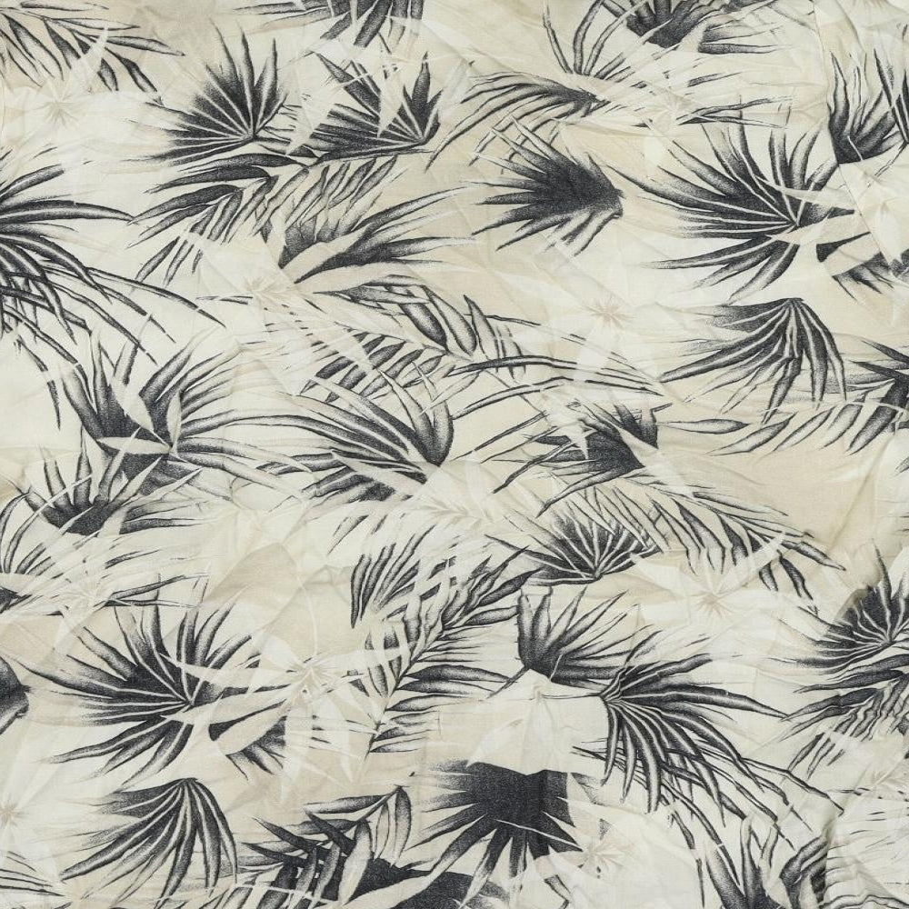 Berkertex Womens Beige Geometric Viscose Basic Button-Up Size 14 Collared