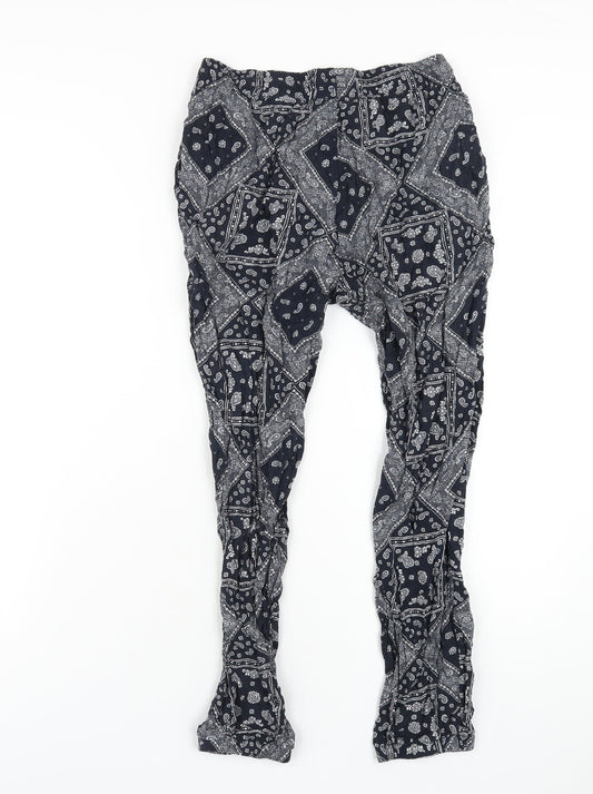 Womens UK Size S Uniqlo Regular Fit Blue Trousers