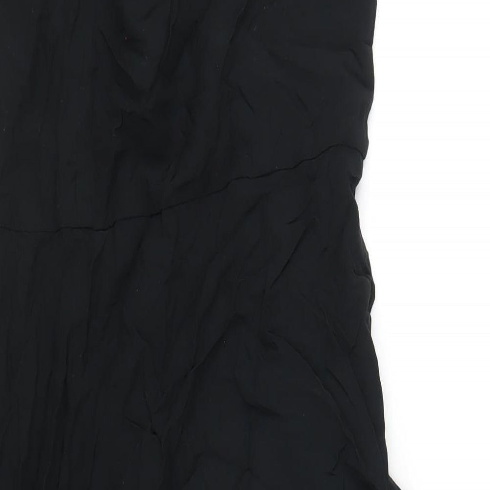 Uniqlo Womens Black Viscose A-Line Size S V-Neck Zip