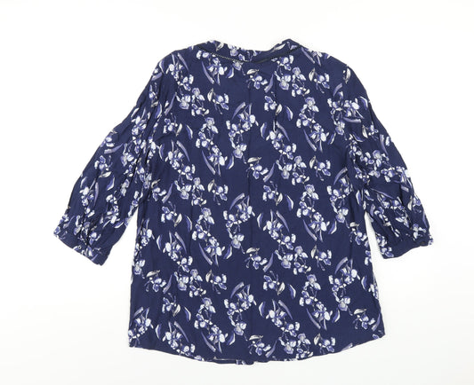 Womens UK Size M Fransa Blue Basic Button-Up