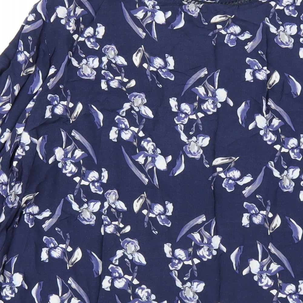 Womens UK Size M Fransa Blue Basic Button-Up