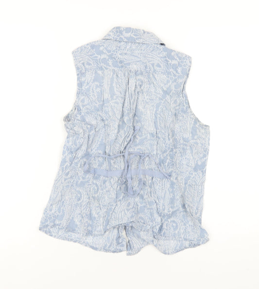 Womens UK Size M Gap Blue Basic Button-Up