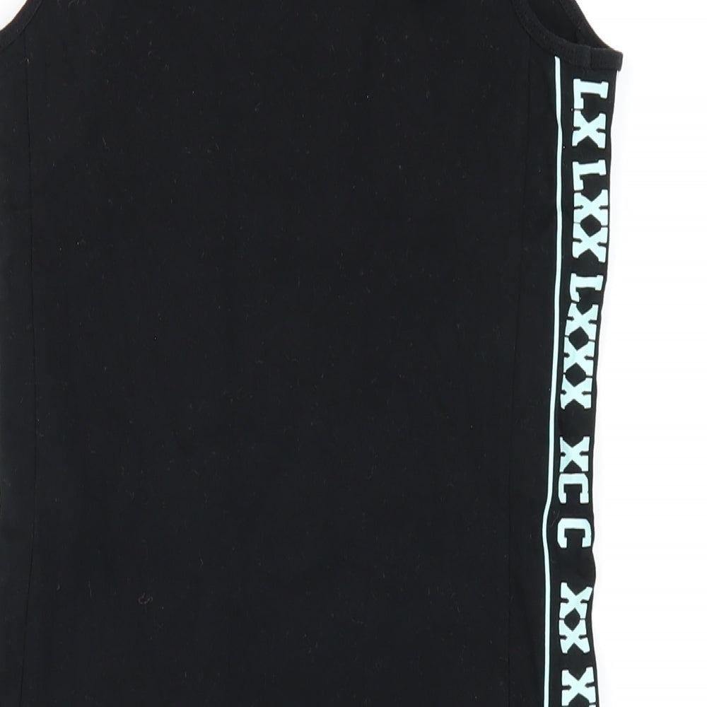 FOREVER 21 Womens Black Cotton Tank Dress Size M Scoop Neck Pullover