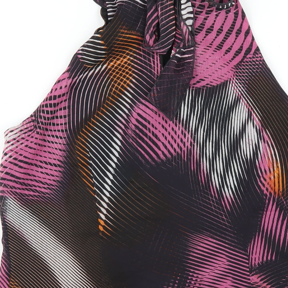 Paraphrase Womens Multicoloured Geometric Polyester Basic Blouse Size L Round Neck