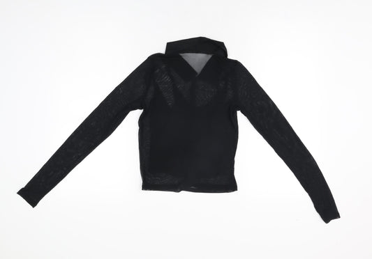 Womens UK Size S Hollister Black Basic Button-Up