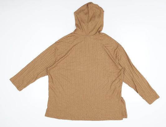 H&M Womens Brown Polyester Pullover Hoodie Size S Pullover