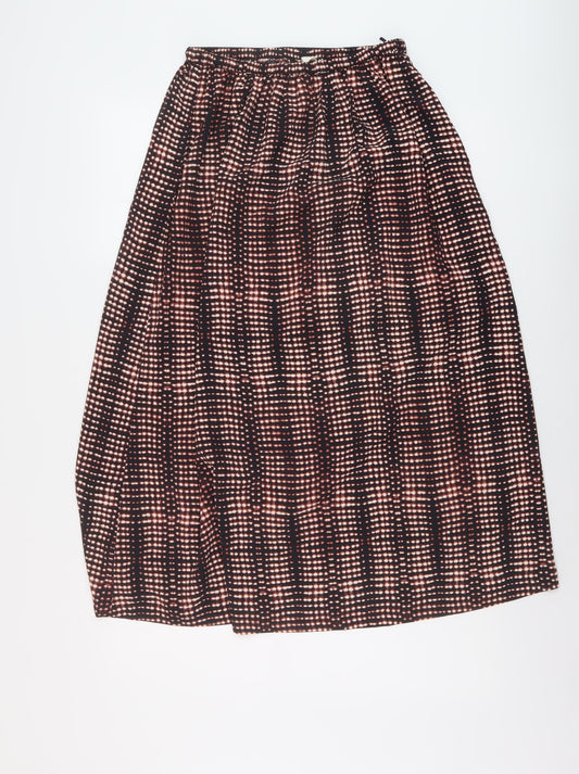 Per Una Womens Black Geometric Polyester A-Line Skirt Size 8 Drawstring