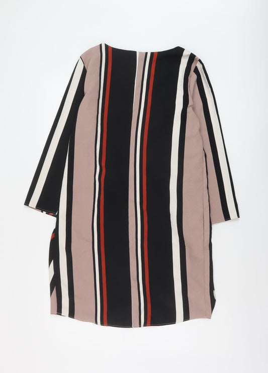 River Island Womens Multicoloured Striped Polyester Sheath Size 10 Round Neck Pullover