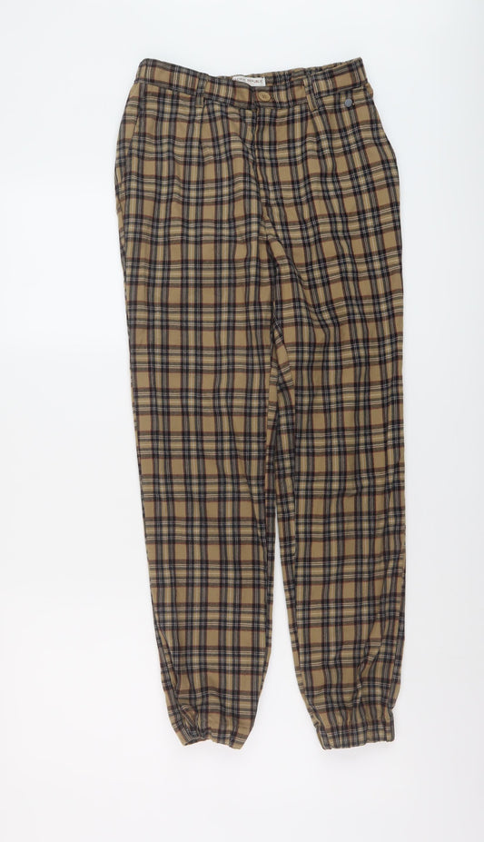 Womens UK Size S Pull&Bear Regular Fit Brown Trousers