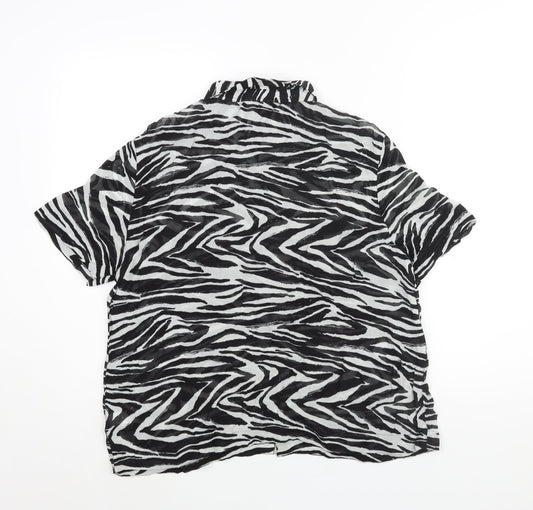 Womens UK Size 10 NEXT Black Basic Button-Up