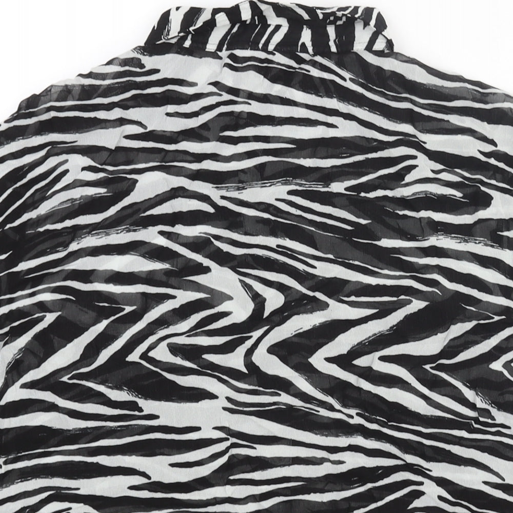 Womens UK Size 10 NEXT Black Basic Button-Up