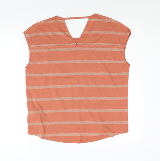 Womens UK Size 14 Per Una Orange Basic Blouse
