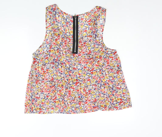 Cameo Rose Womens Multicoloured Geometric Polyester Camisole Blouse Size 14 Scoop Neck - Floral Print