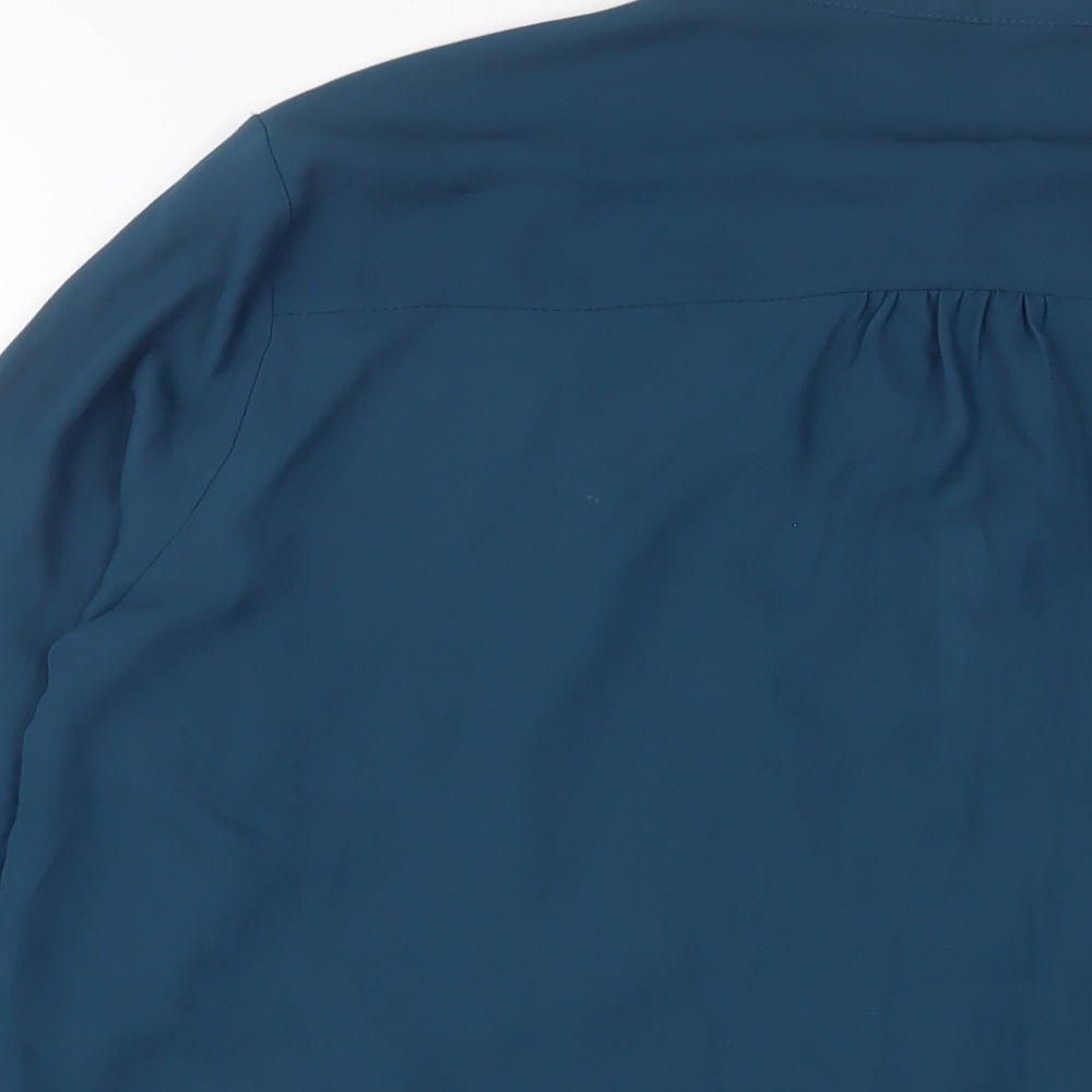 Womens UK Size 14 Select Blue Basic Button-Up