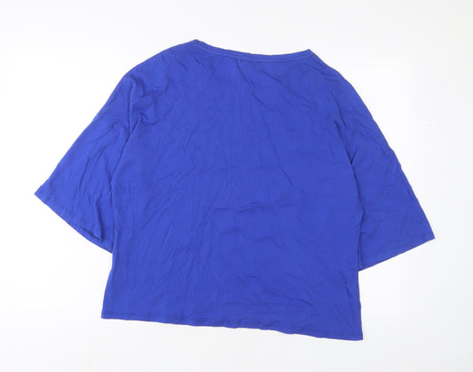Womens UK Size 18 Finery Blue Basic T-Shirt