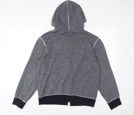 H&M Womens Blue Cotton Full Zip Hoodie Size M Zip