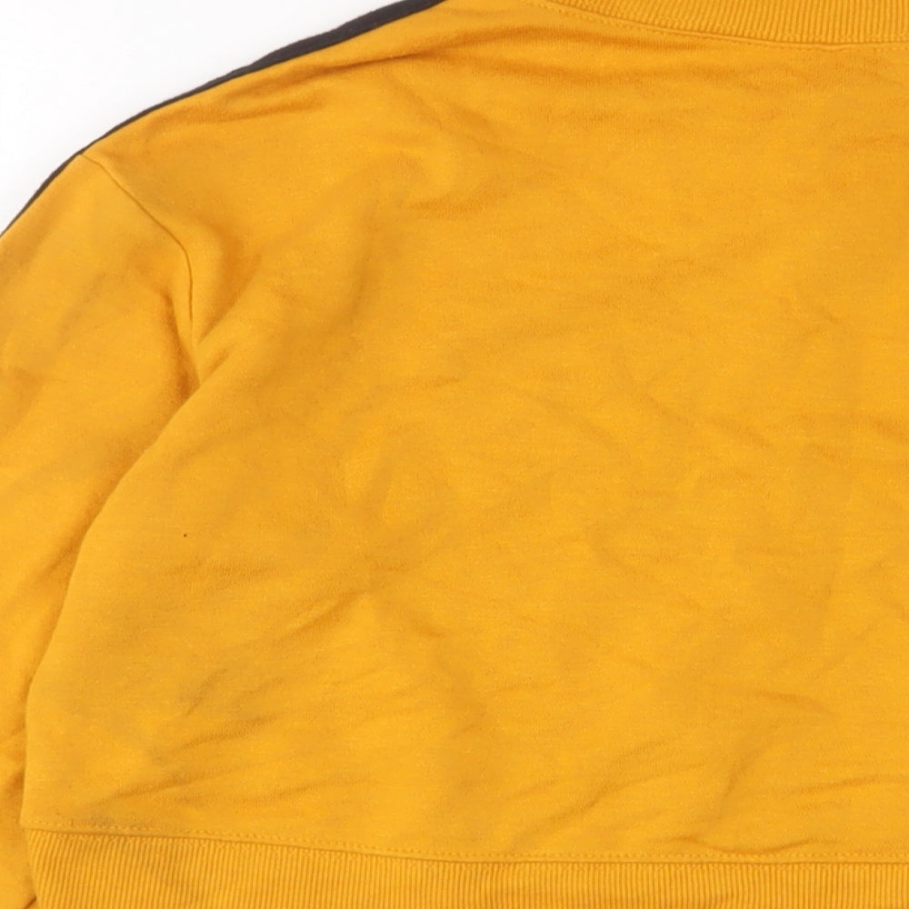 H&M Womens Yellow Cotton Pullover Sweatshirt Size XS Zip