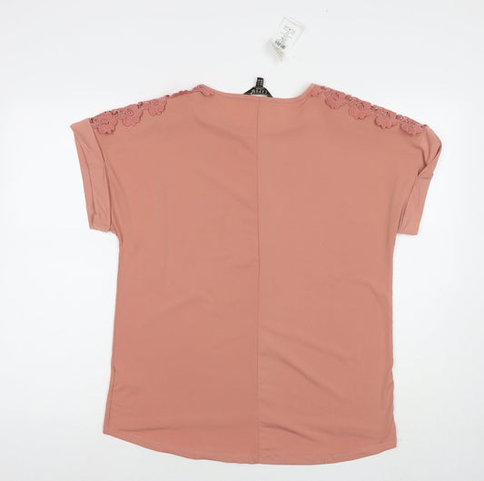 Womens UK Size 8 Lipsy Beige Basic Blouse
