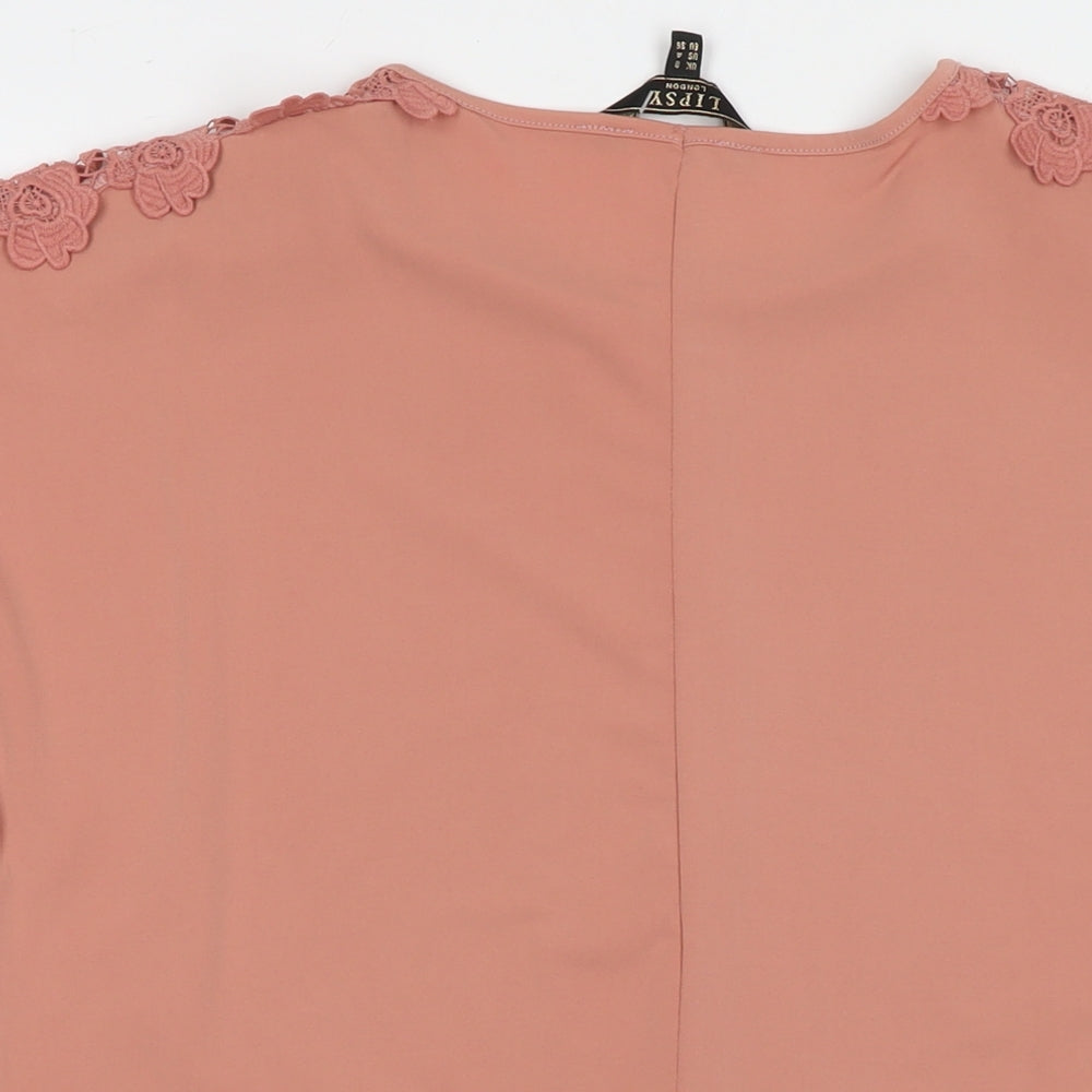 Womens UK Size 8 Lipsy Beige Basic Blouse