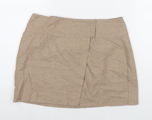 Womens UK Size 10 PRETTYLITTLETHING Mini Canvas Skirt