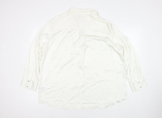 Womens UK Size 12 Marks and Spencer White Basic Button-Up