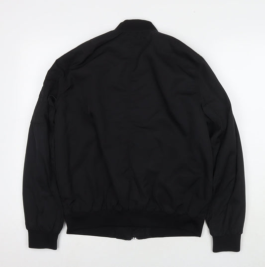 Womens UK Size 8 H&M Black Bomber Jacket