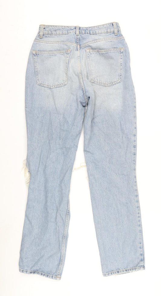ASOS Womens Blue Cotton Straight Jeans Size 28 in L28 in Regular Button