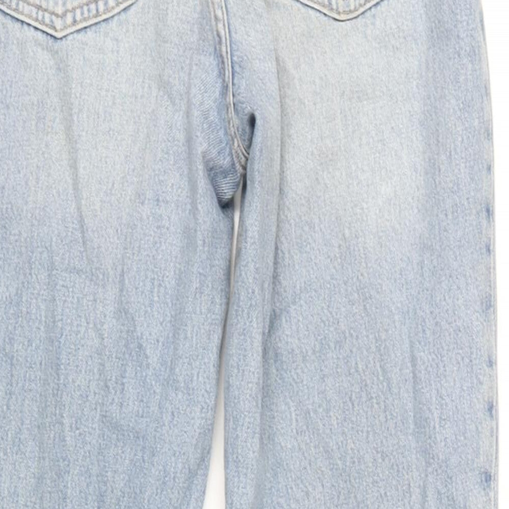 ASOS Womens Blue Cotton Straight Jeans Size 28 in L28 in Regular Button