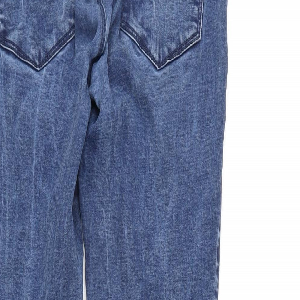 Only Womens Blue Cotton Blend Tapered Jeans Size 24 in L25 in Regular Zip