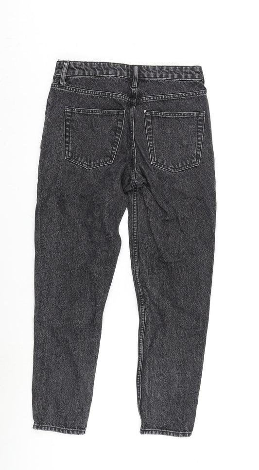 Topshop Womens Grey Cotton Blend Tapered Jeans Size 8 L28.5 in Regular