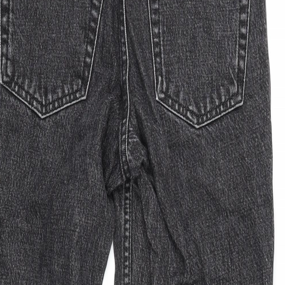 Topshop Womens Grey Cotton Blend Tapered Jeans Size 8 L28.5 in Regular