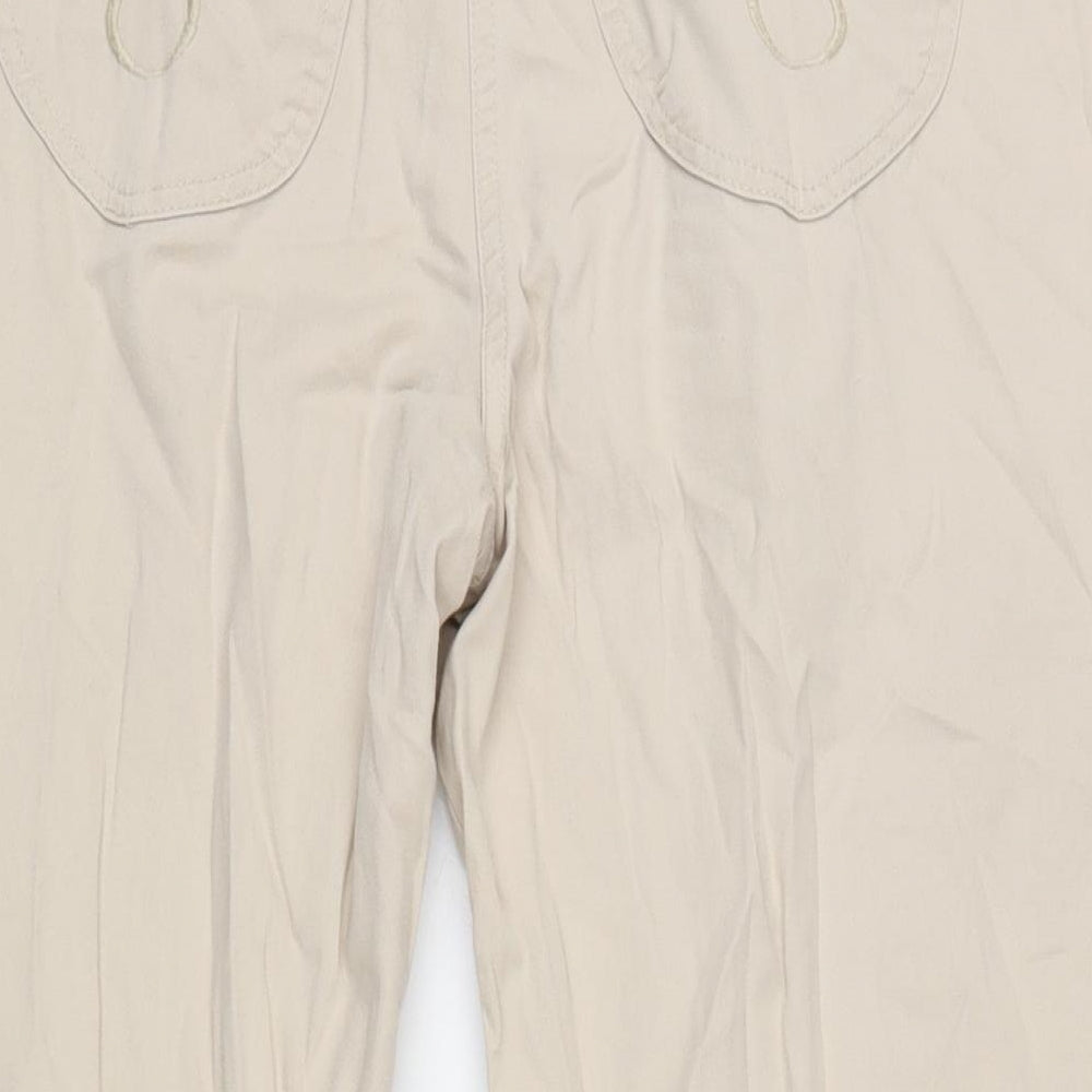Klass Womens Beige Cotton Blend Straight Jeans Size 12 L27.5 in Regular Zip