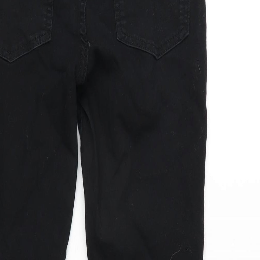 Marks and Spencer Womens Black Cotton Blend Skinny Jeans Size 10 L24.5 in Regular Zip