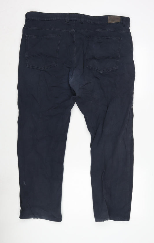 Canda Mens Blue Cotton Blend Straight Jeans Size 42 in L28 in Regular Zip