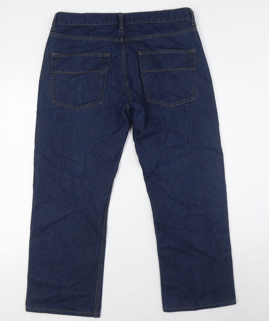 Giorgio Mens Blue Cotton Straight Jeans Size 34 in L27 in Regular Tie