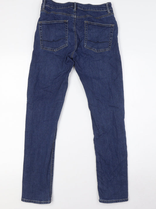 ASOS Mens Blue Cotton Skinny Jeans Size 28 in L29 in Regular Zip