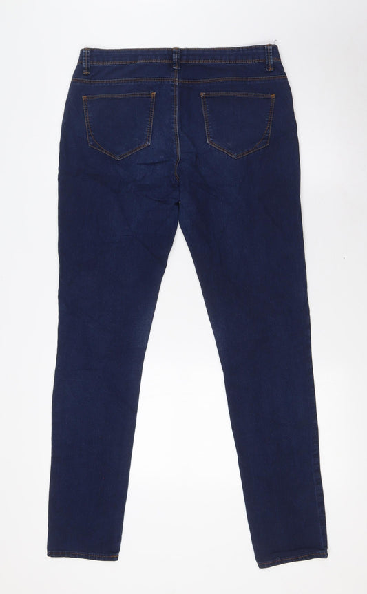 Denim Co Womens Blue Cotton Skinny Jeans Size 12 L32 in Regular Button