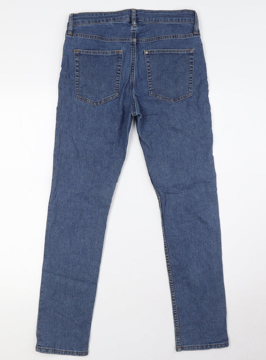 &Denim Girls Blue Cotton Skinny Jeans Size 12-13 Years L28 in Regular