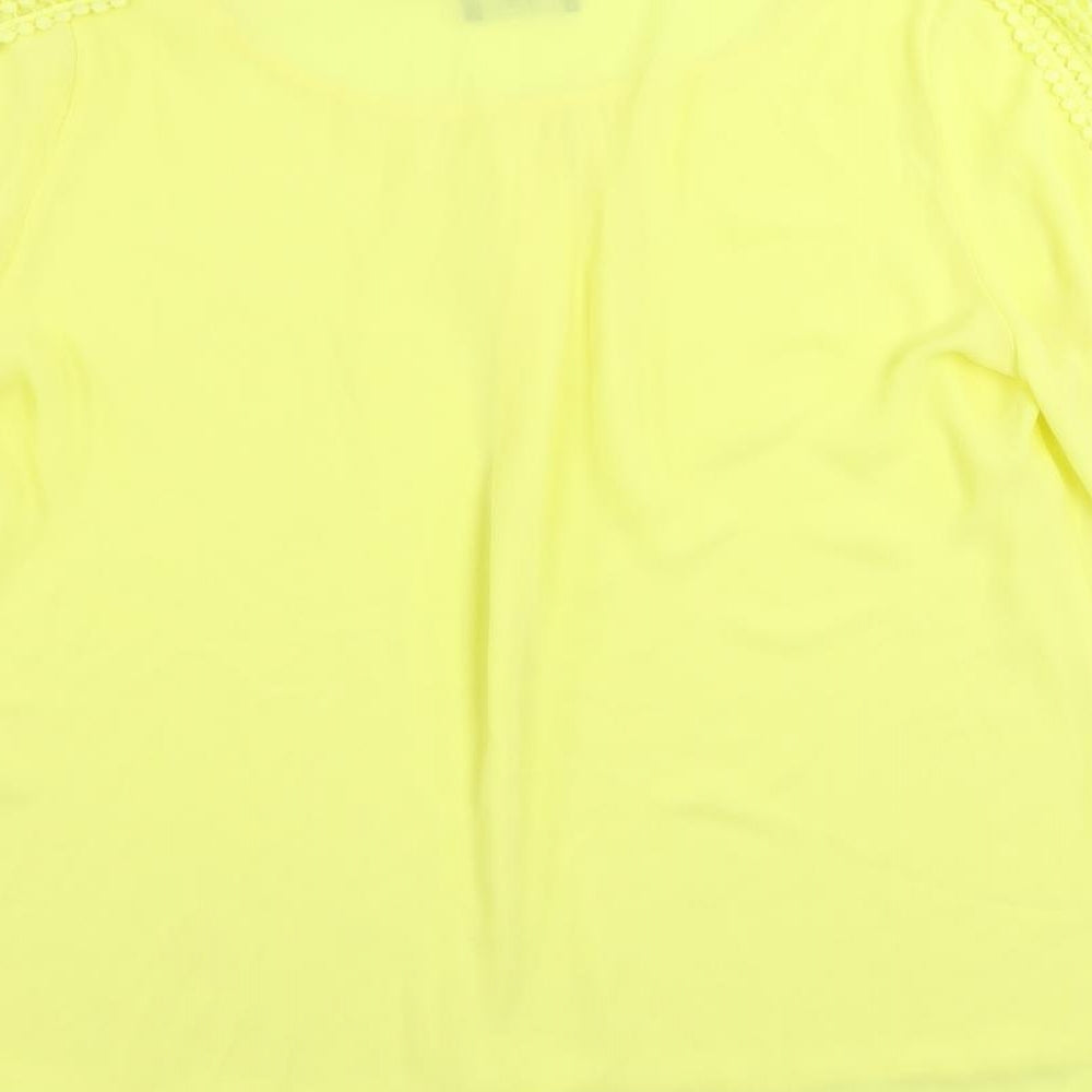 Womens UK Size M Wallis Yellow Basic Blouse